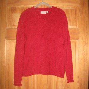 croft & barrow Red Soft/Fuzzy V Neck Sweater